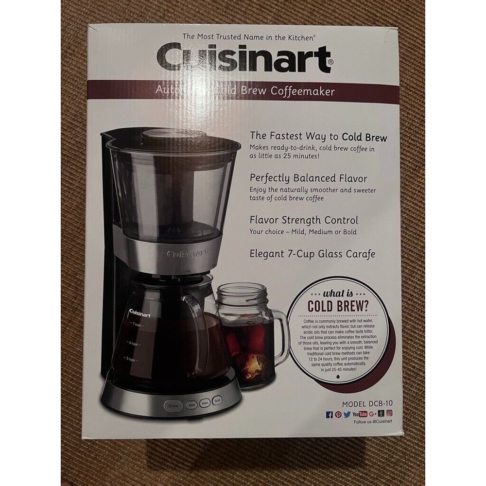 NEW Cuisinart Automatic Cold Brew Coffeemaker Fast Iced Coffee 7Cup Glass Carafe